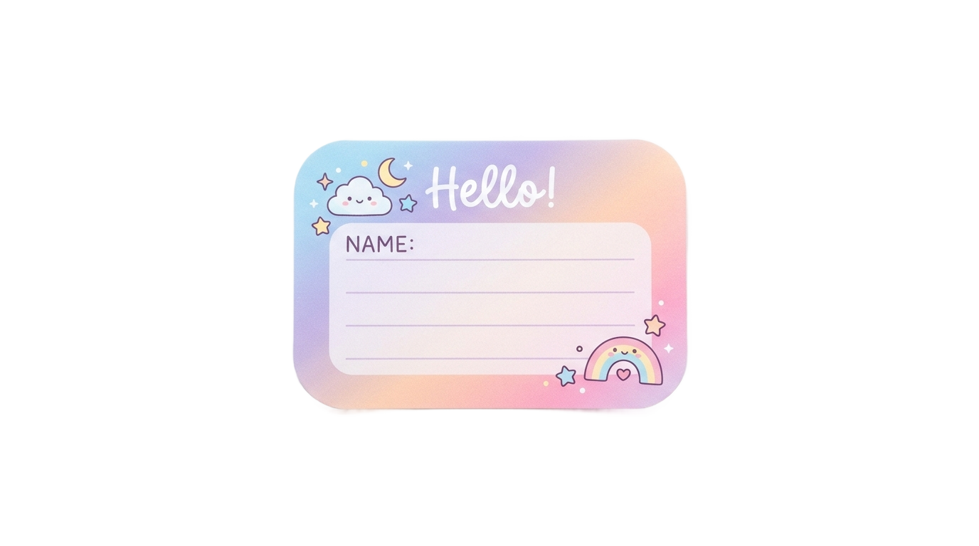 aesthetic name tag png PNG transparent background