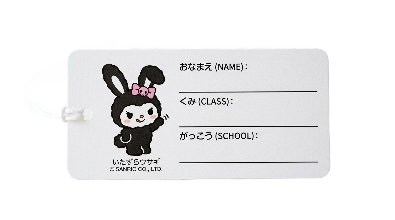 kuromi name tag png PNG transparent background