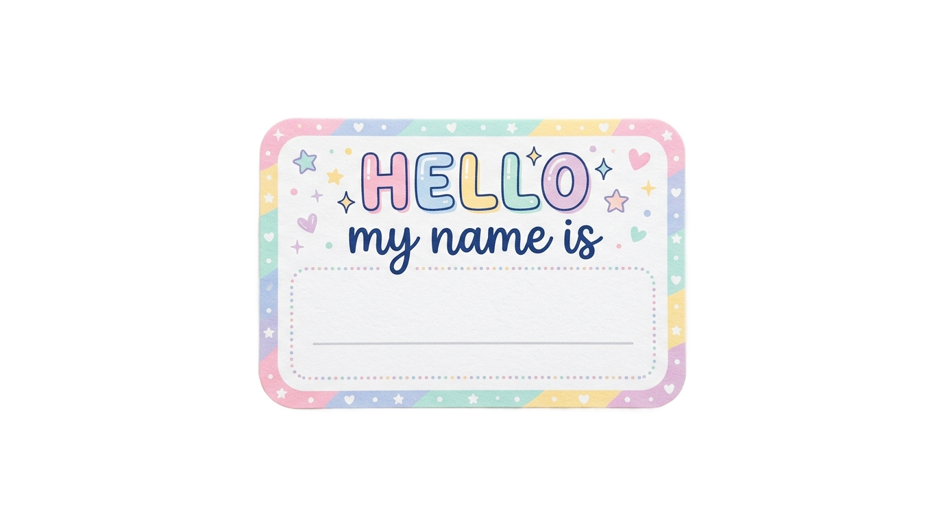 cute name tag png PNG transparent background