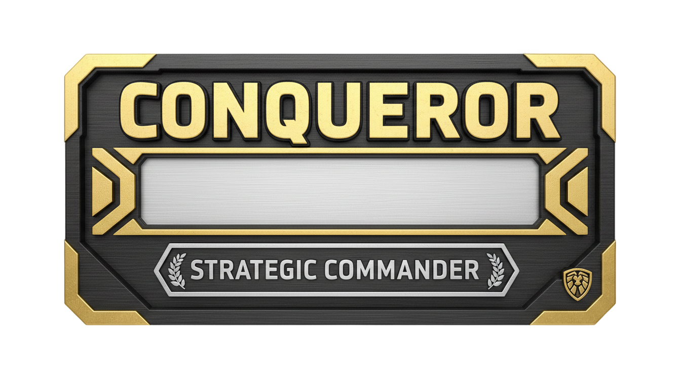 conqueror name tag png PNG transparent background