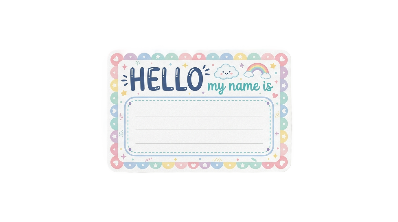 cute name tag png PNG transparent background