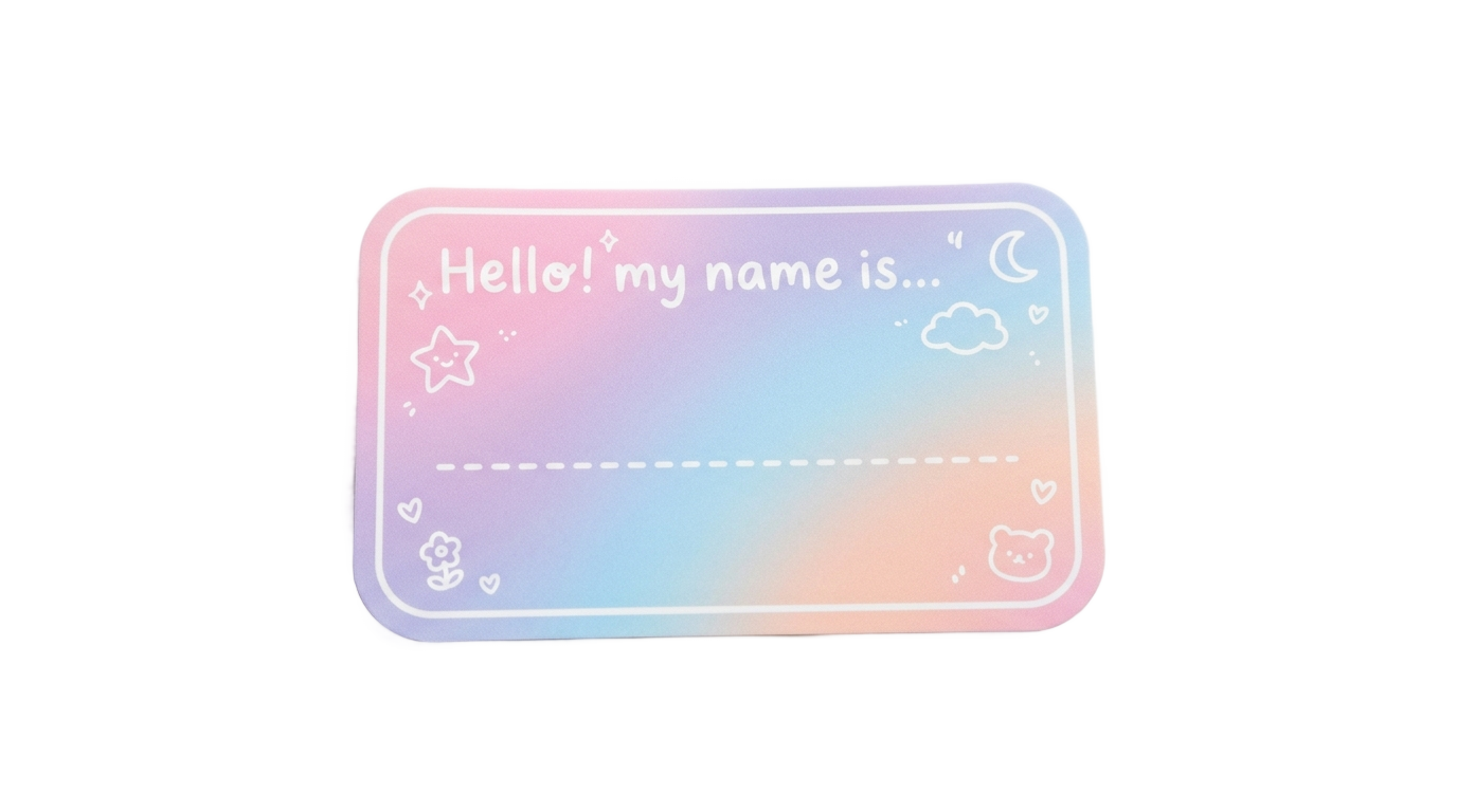 aesthetic name tag png PNG transparent background
