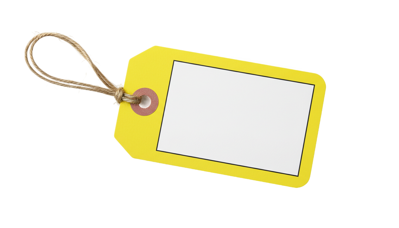 yellow price tag png PNG transparent background