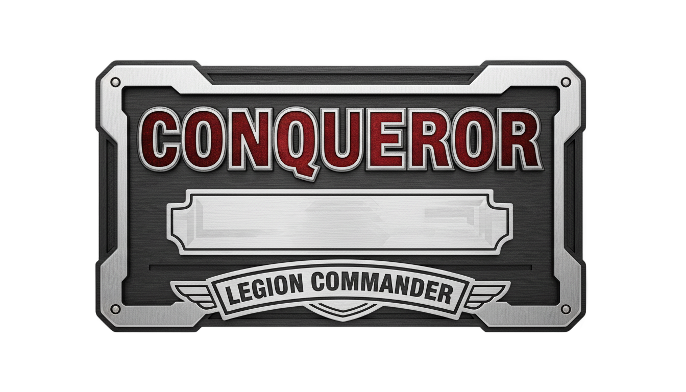 conqueror name tag png PNG transparent background