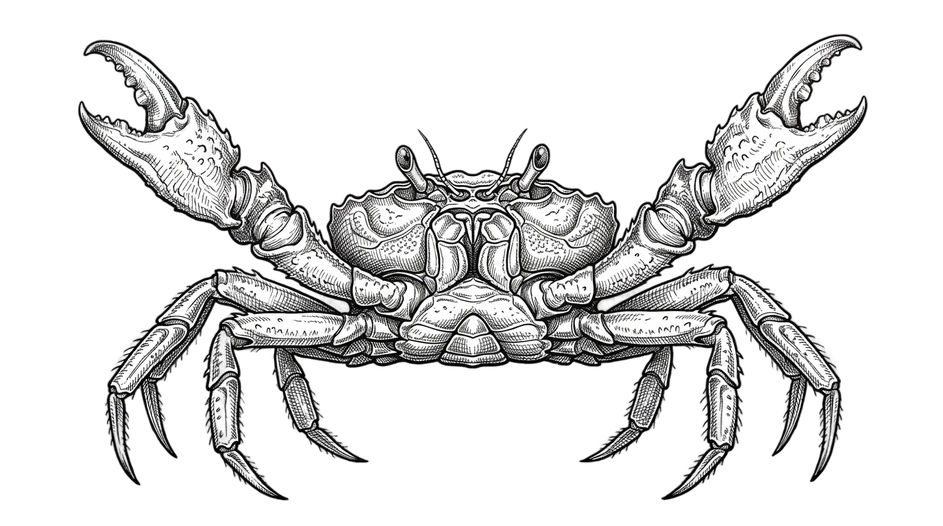 crab clipart black and white png PNG transparent background