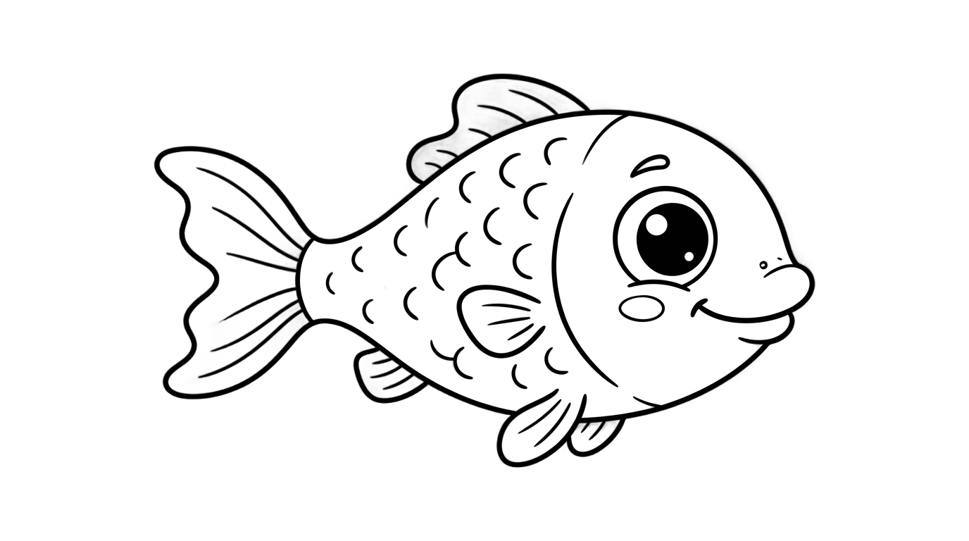 cute fish clipart black and white png PNG transparent background