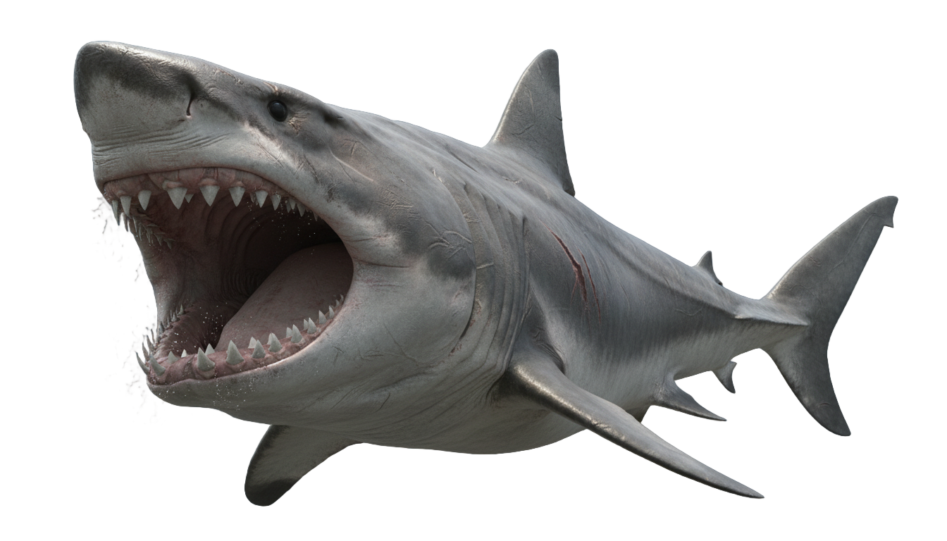 megalodon shark png PNG transparent background