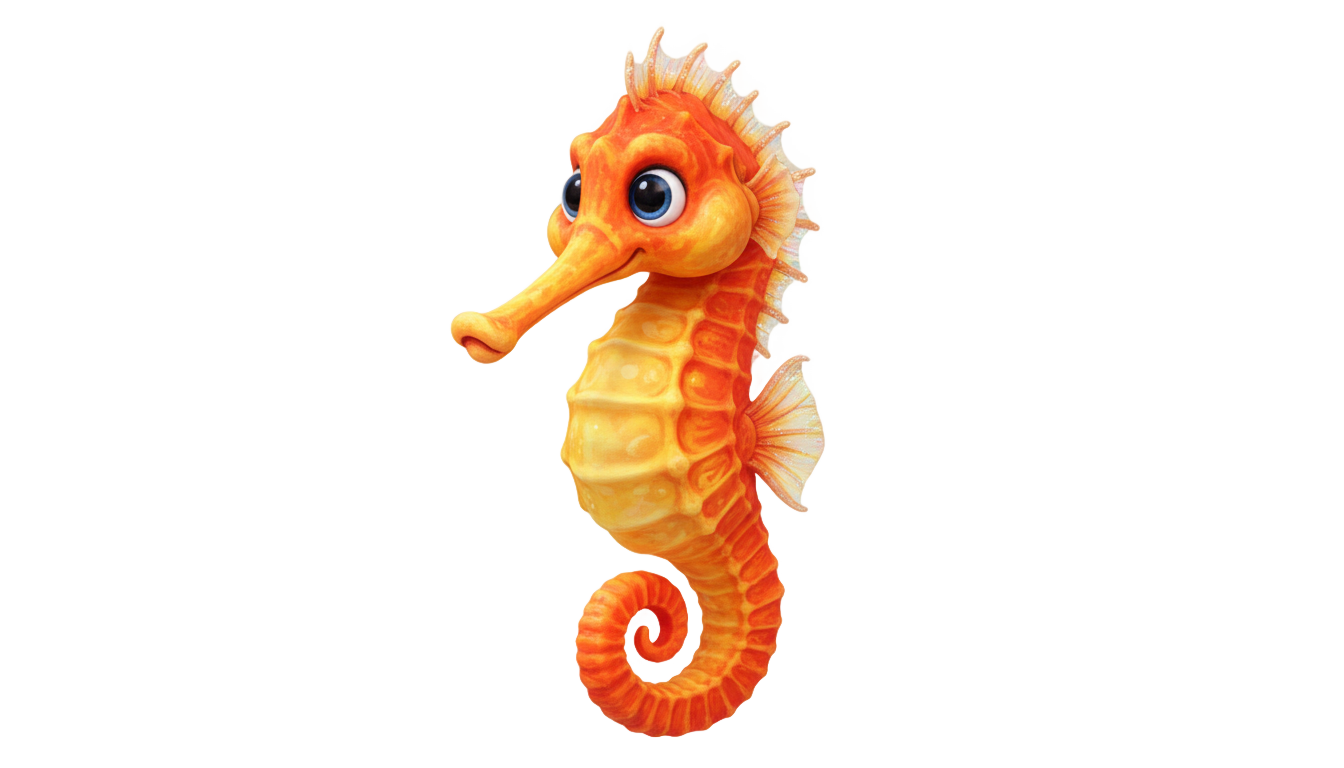 seahorse cartoon png PNG transparent background