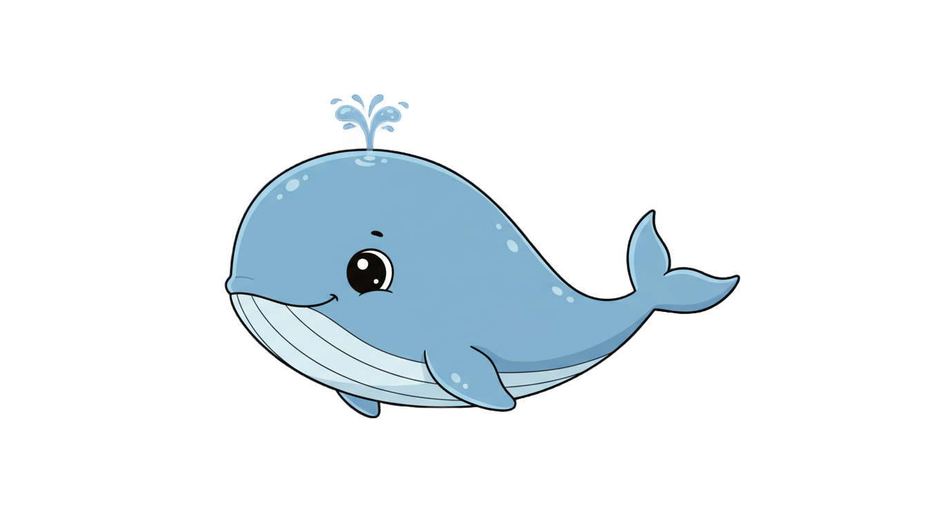 cute whale png PNG transparent background