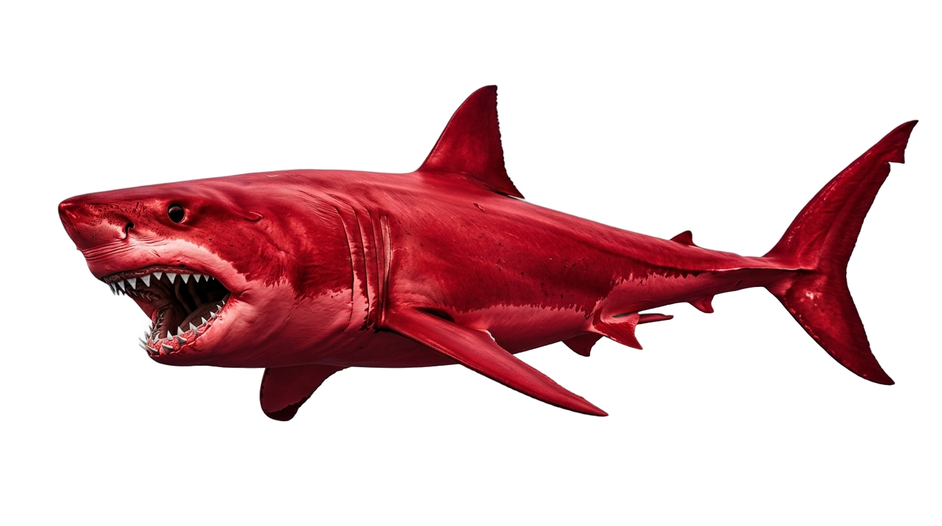 red shark png PNG transparent background
