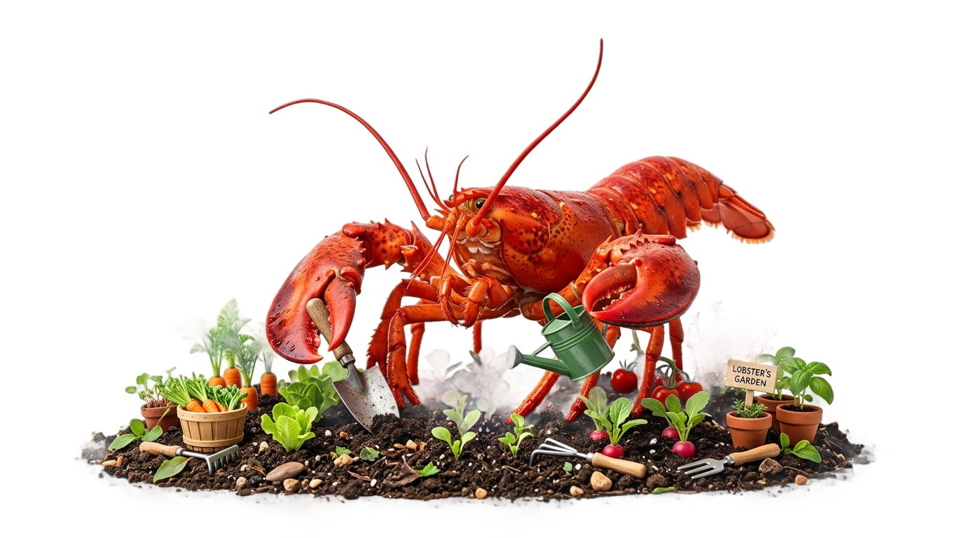 lobster grow a garden png PNG transparent background