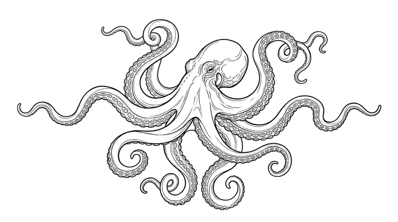 octopus outline png PNG transparent background