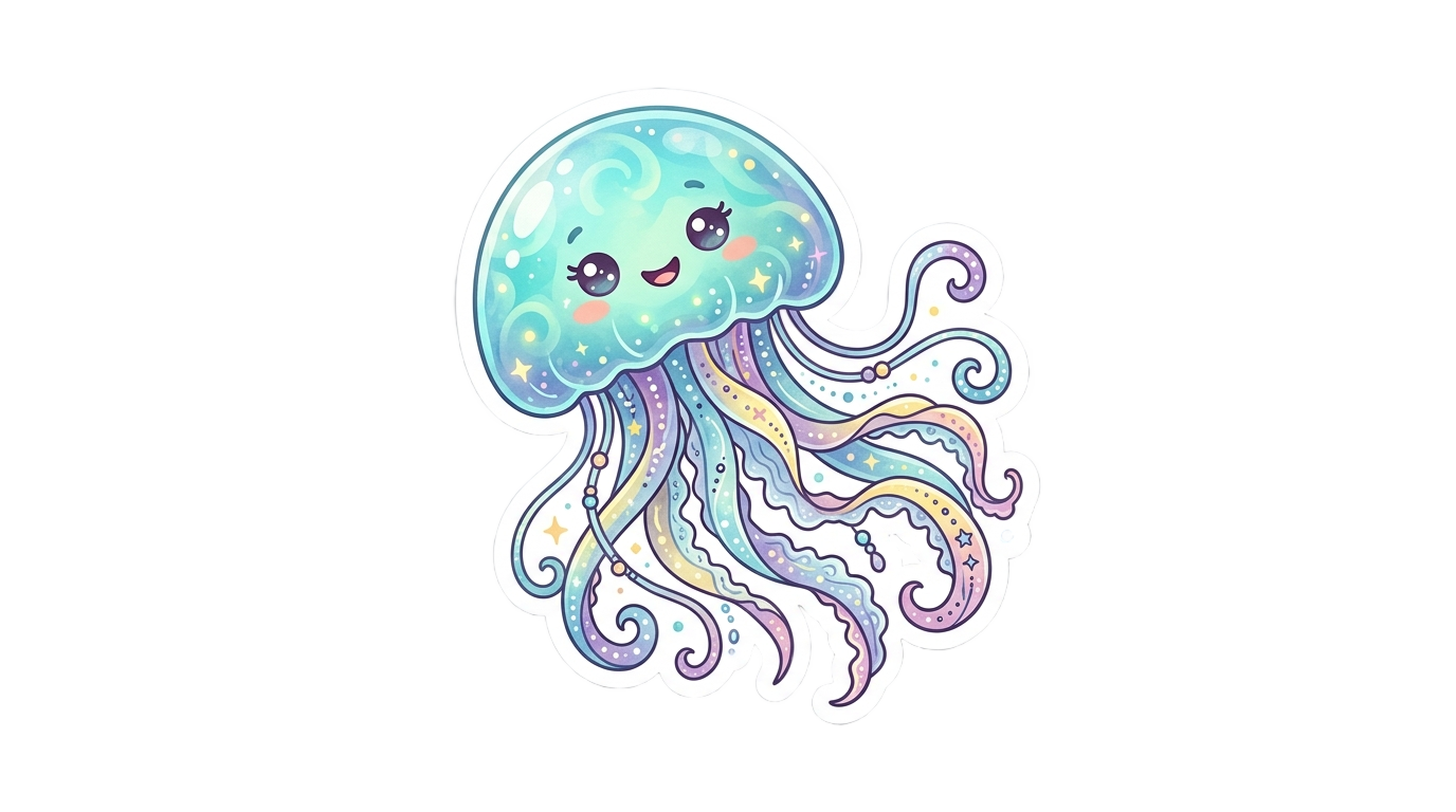 jellyfish sticker png PNG transparent background