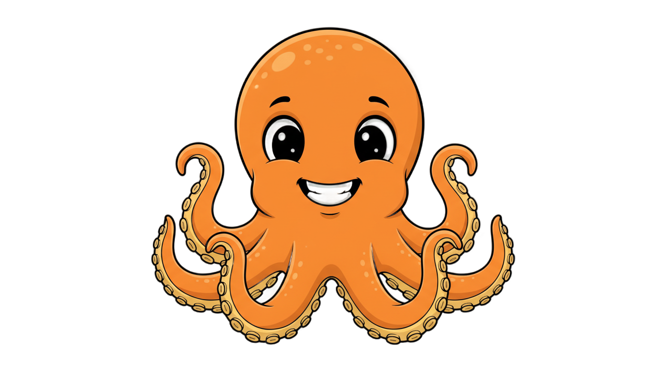 octopus cartoon png PNG transparent background
