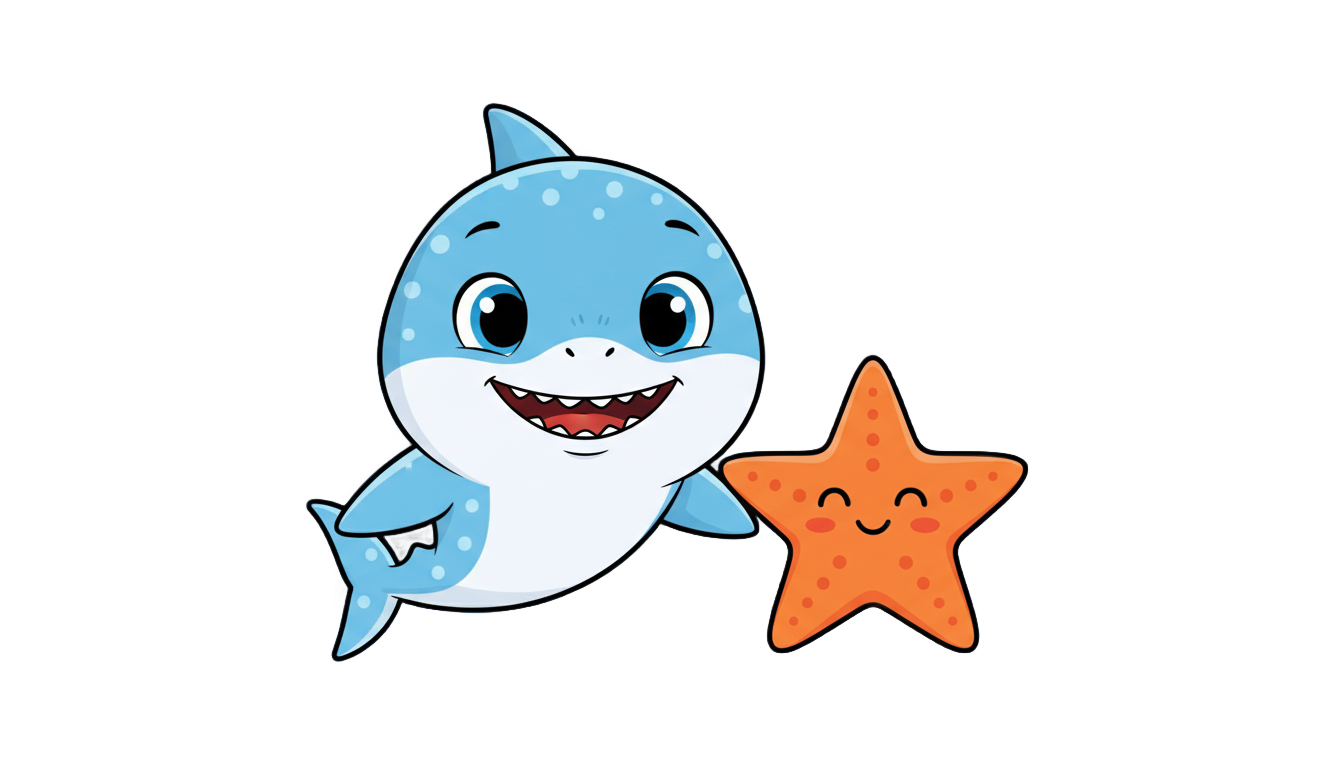 baby shark starfish png PNG transparent background