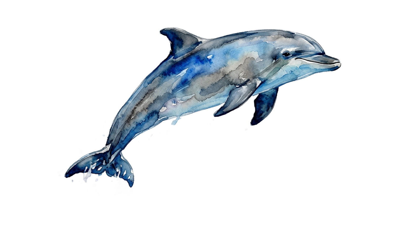 watercolor dolphin png PNG transparent background