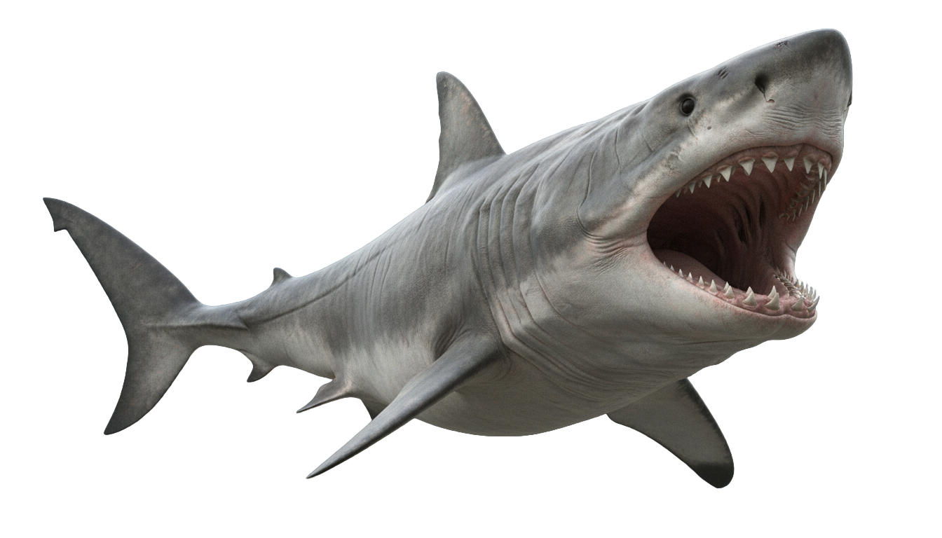 megalodon shark png PNG transparent background