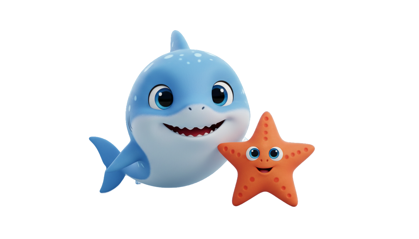 baby shark starfish png PNG transparent background
