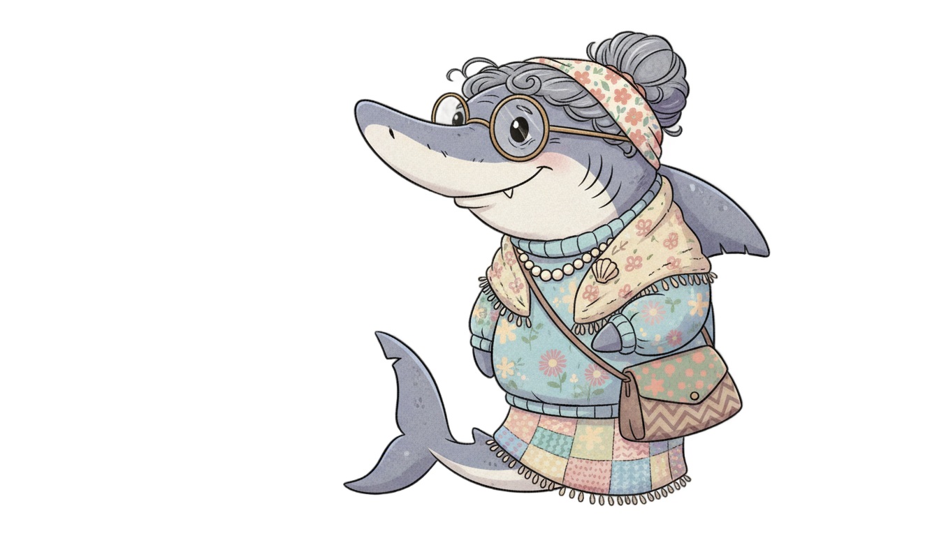 grandma shark png PNG transparent background