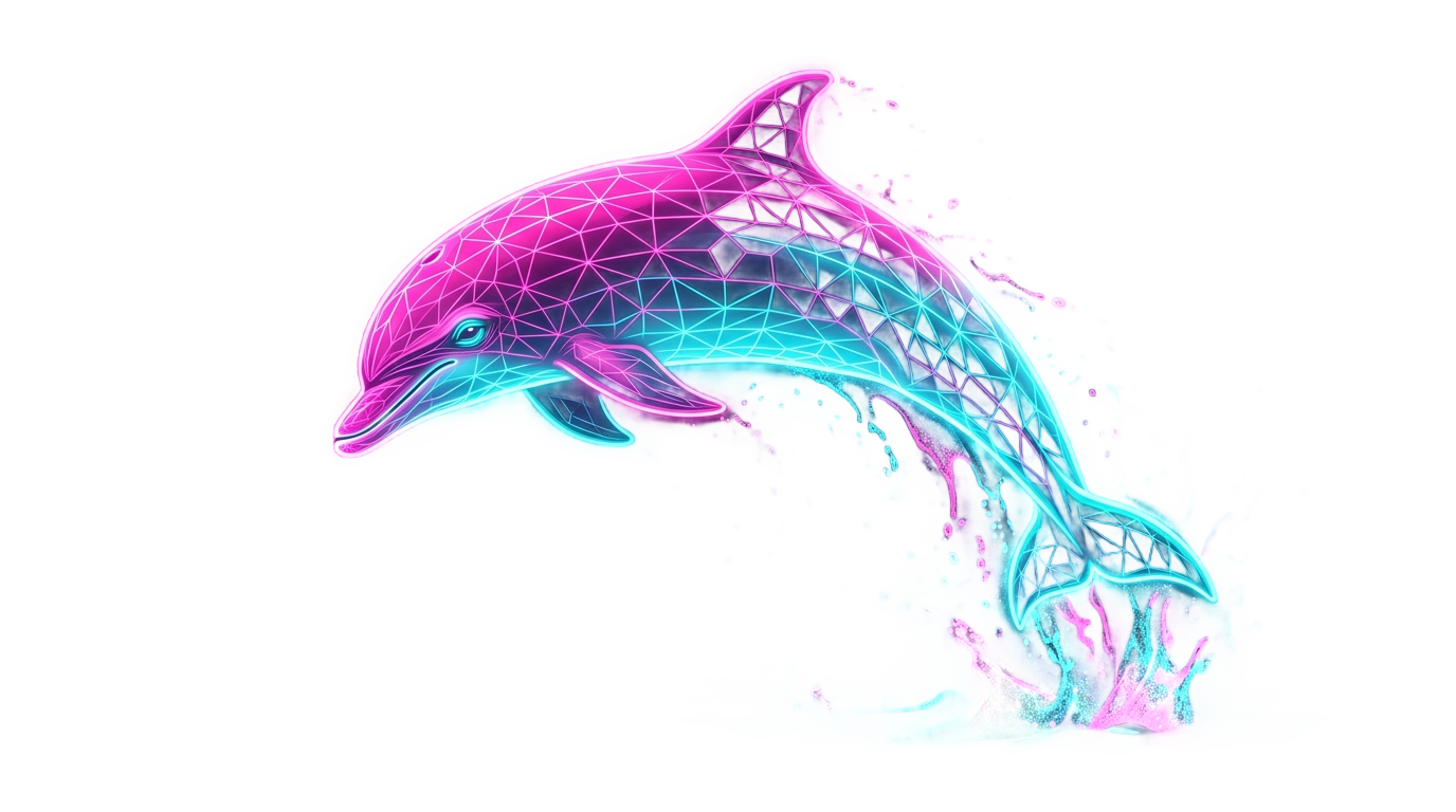 vaporwave dolphin png PNG transparent background