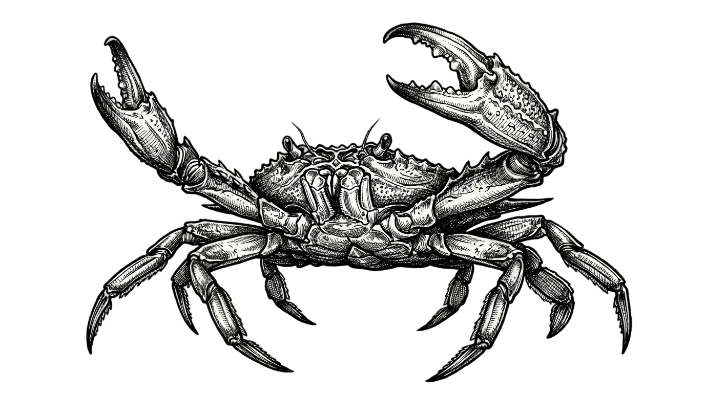 crab png black and white PNG transparent background