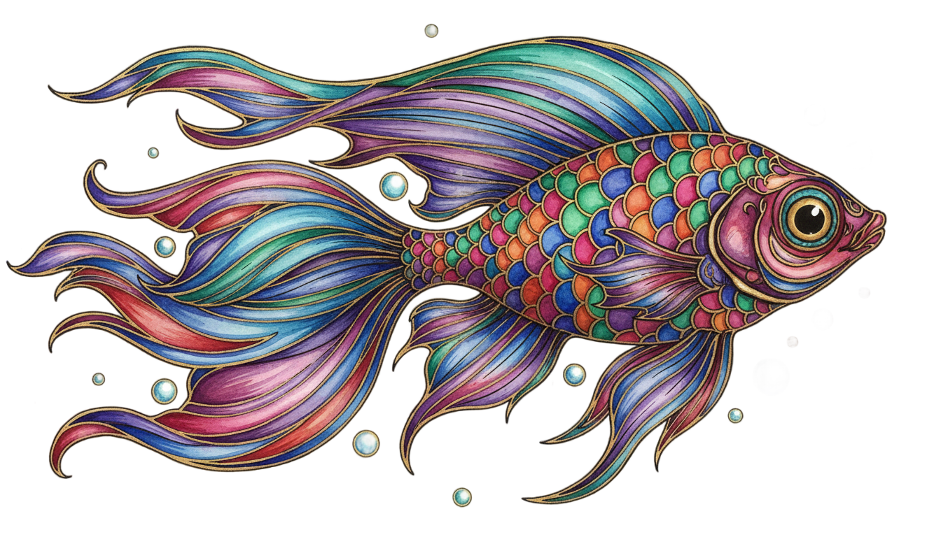 fish art png PNG transparent background