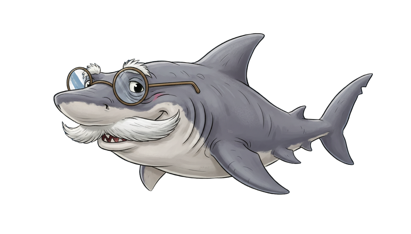 grandpa shark png PNG transparent background