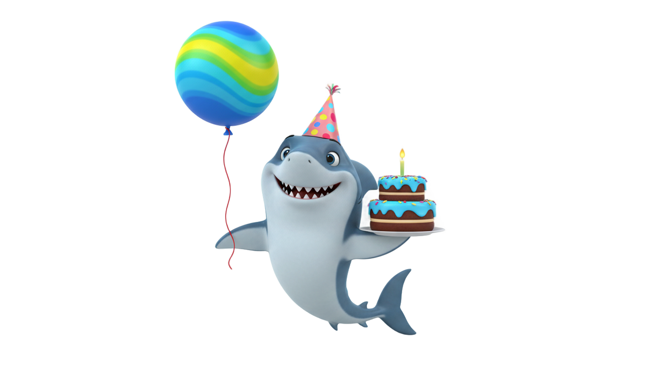 birthday shark png PNG transparent background