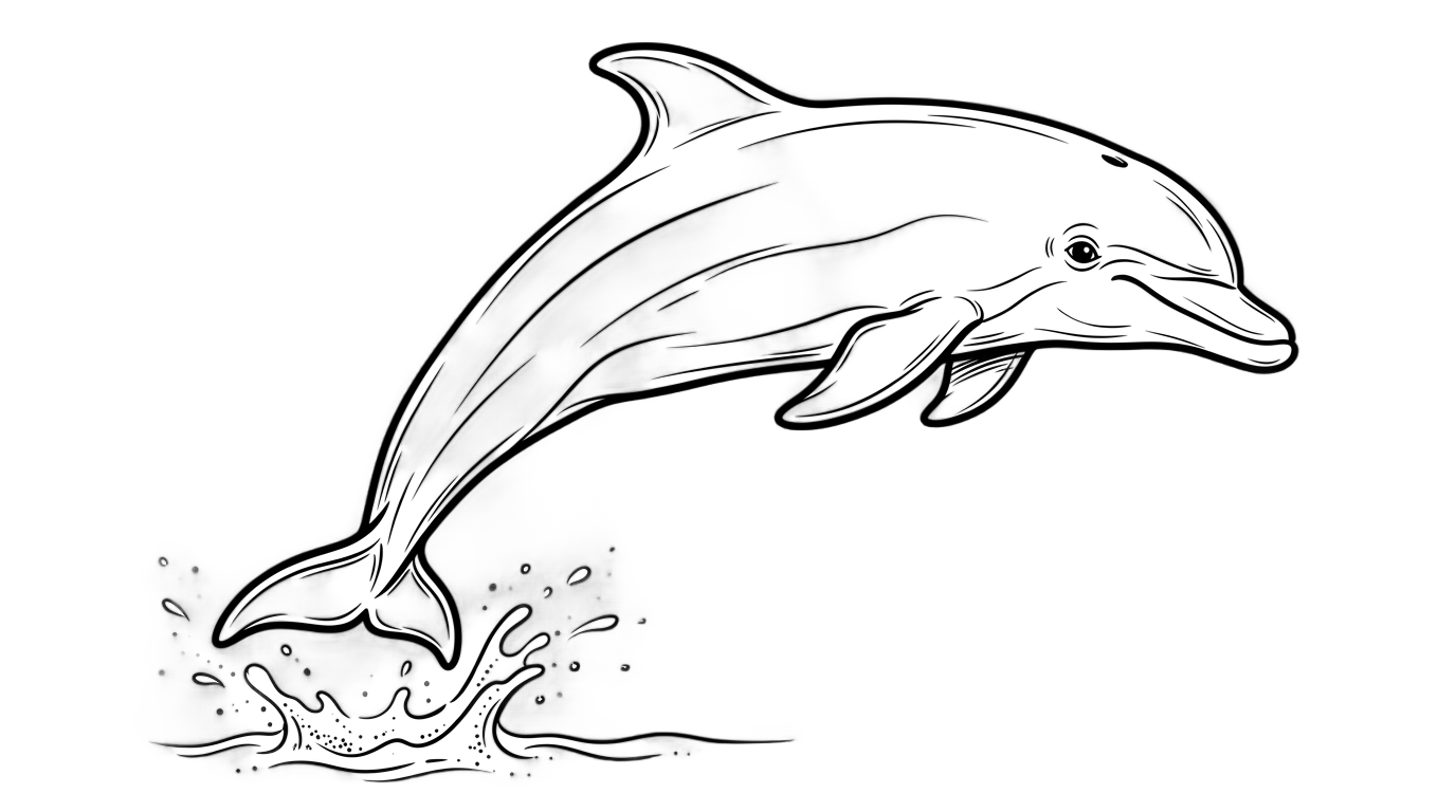 dolphin clipart black and white png PNG transparent background
