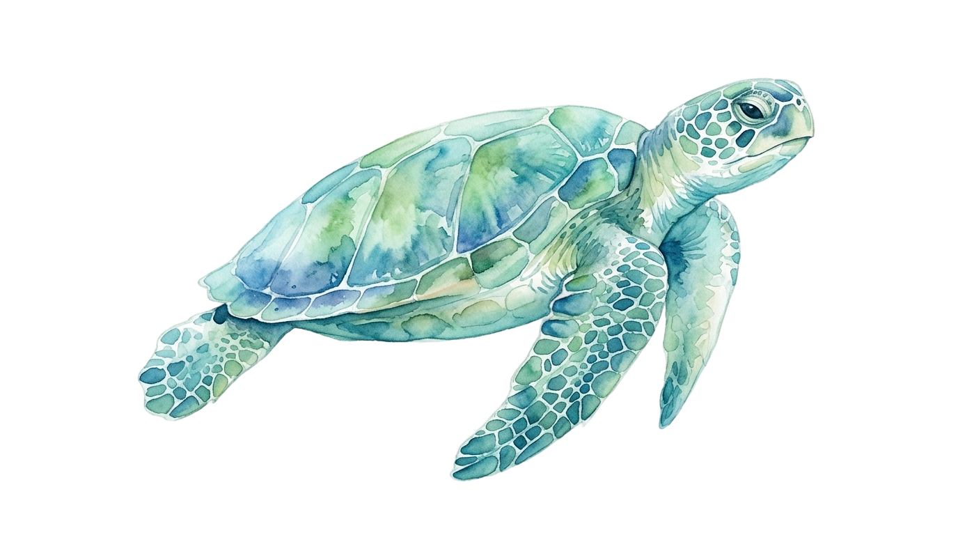 watercolor sea turtle png PNG transparent background