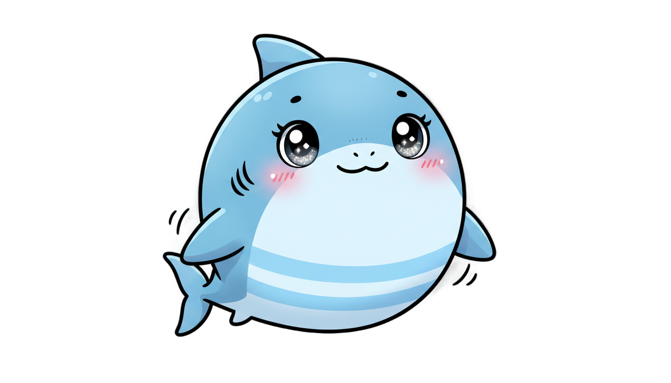 kawaii shark png PNG transparent background