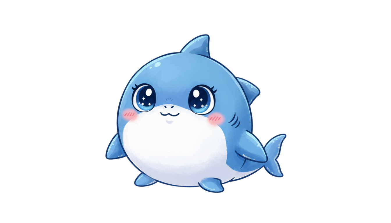 kawaii shark png PNG transparent background