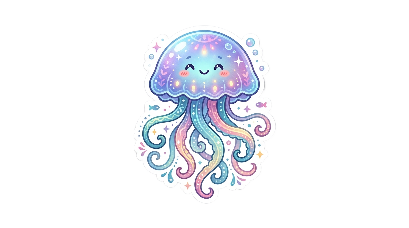 jellyfish sticker png PNG transparent background