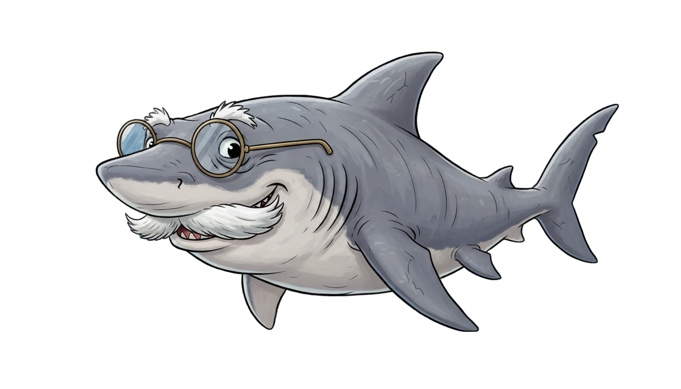grandpa shark png PNG transparent background
