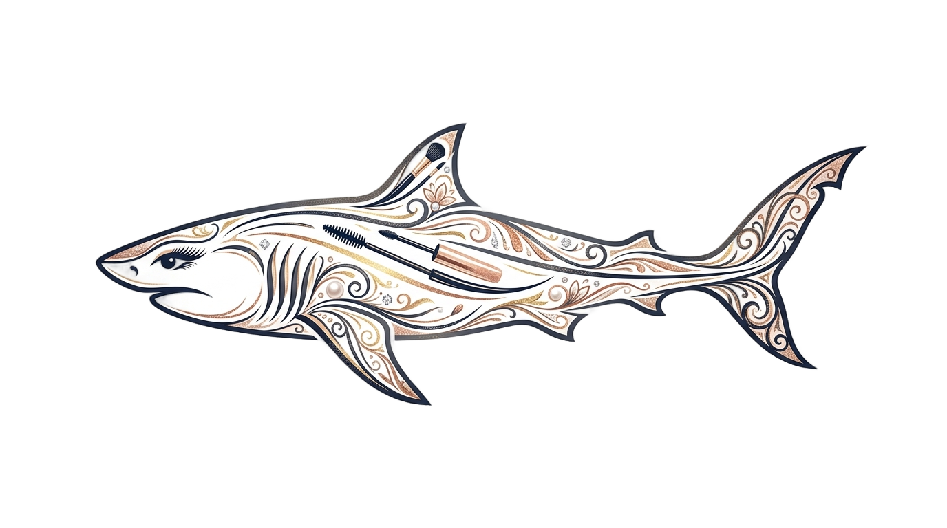 shark beauty logo png PNG transparent background