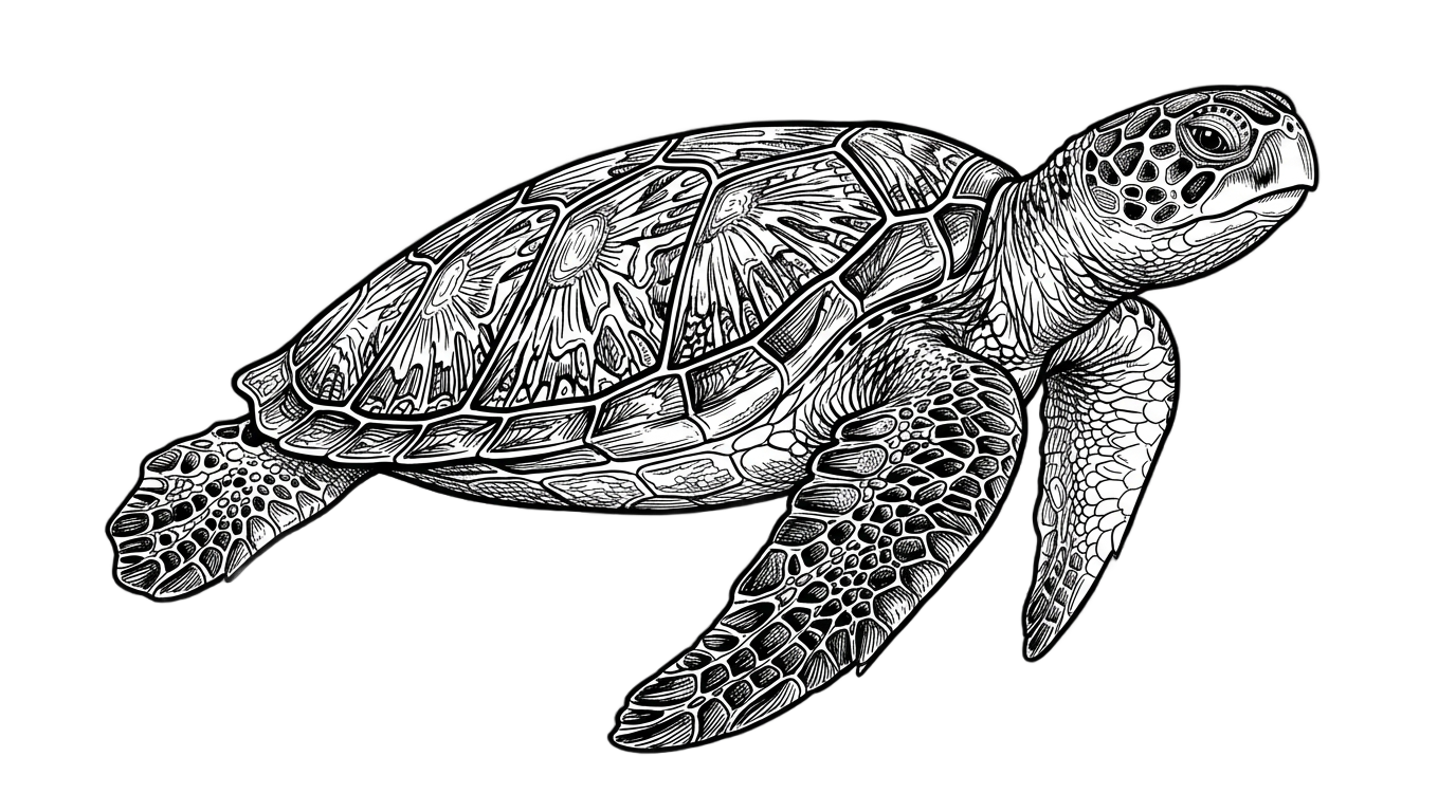 sea turtle png black and white PNG transparent background