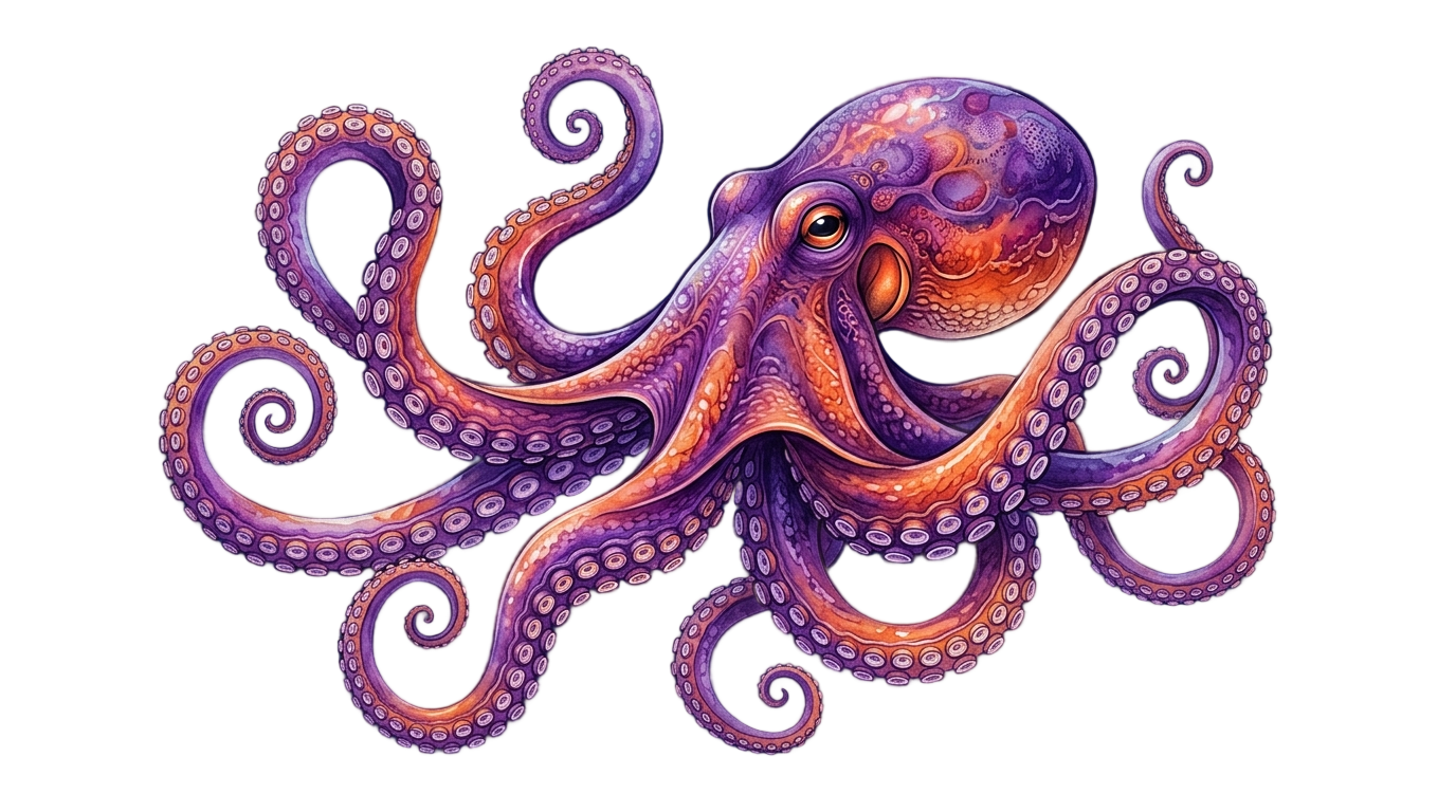 octopus art png PNG transparent background