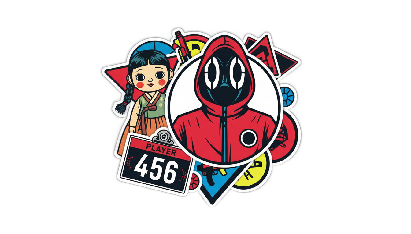 squid game stickers png PNG transparent background