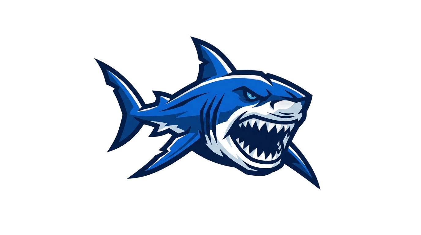 blue shark logo png PNG transparent background