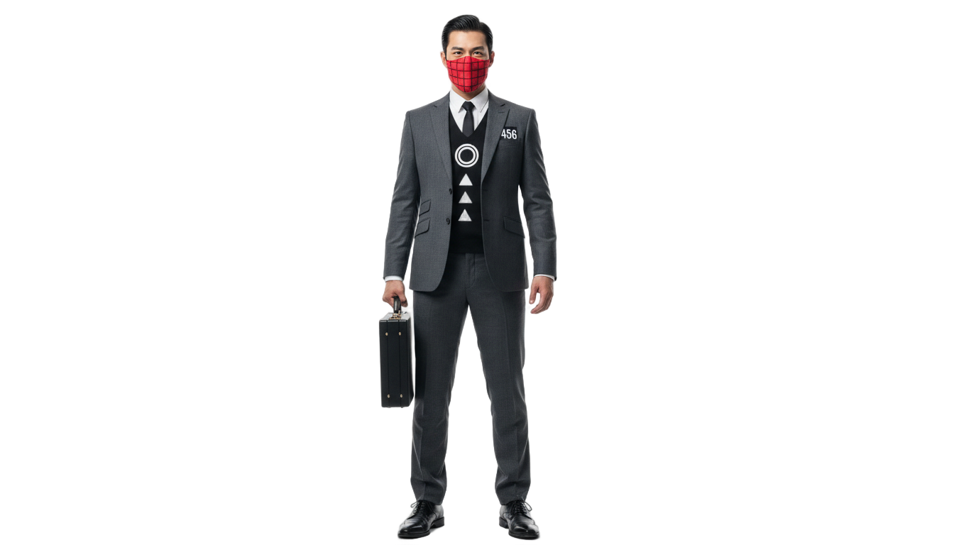 salesman squid game png PNG transparent background