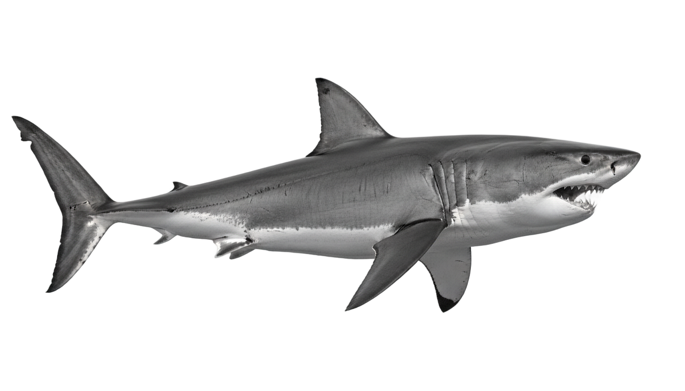 shark png black and white PNG transparent background