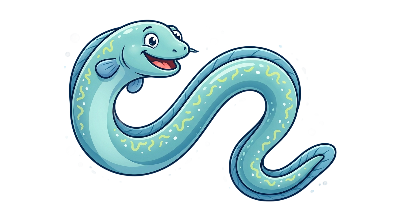 eel cartoon png PNG transparent background