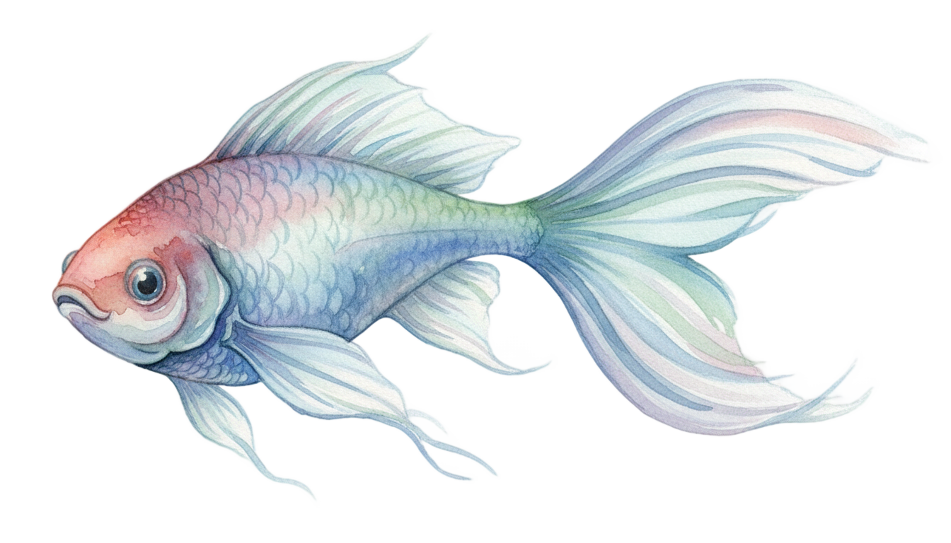 watercolor fish png PNG transparent background