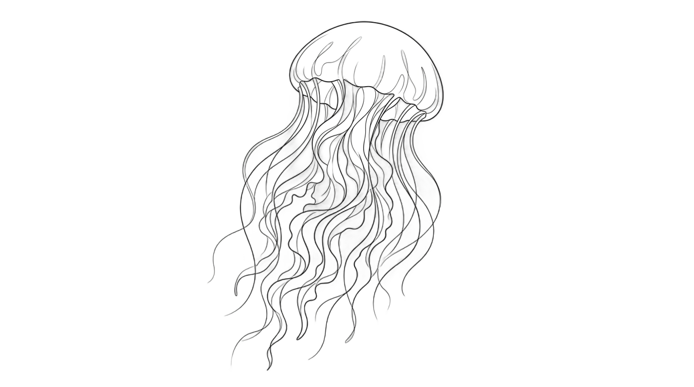 jellyfish outline png PNG transparent background
