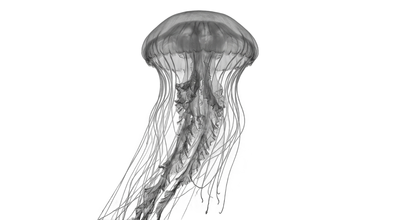 jellyfish png black and white PNG transparent background