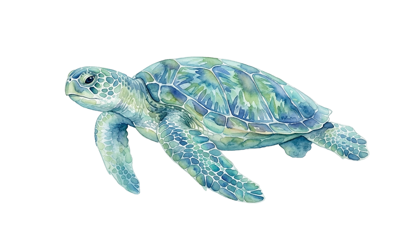 watercolor sea turtle png PNG transparent background
