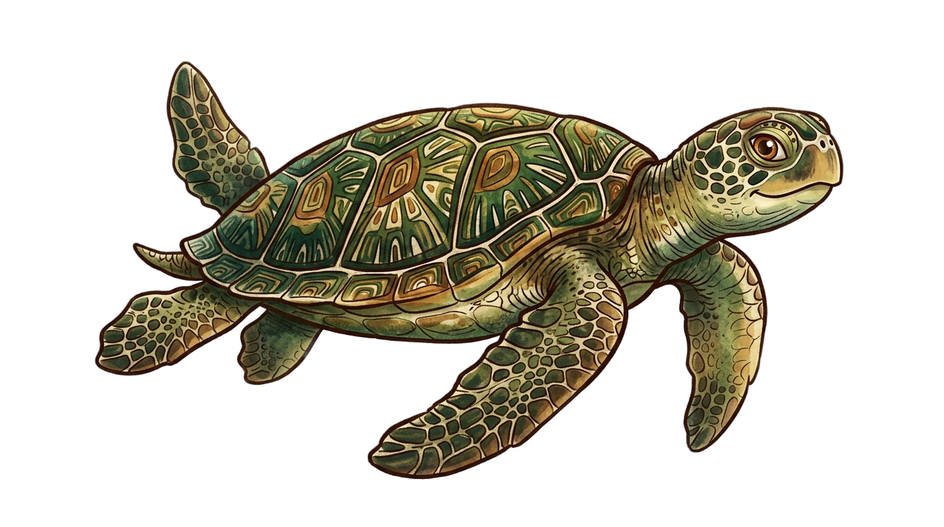 turtle illustration png PNG transparent background