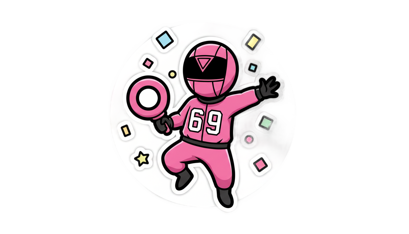 squid game sticker png PNG transparent background
