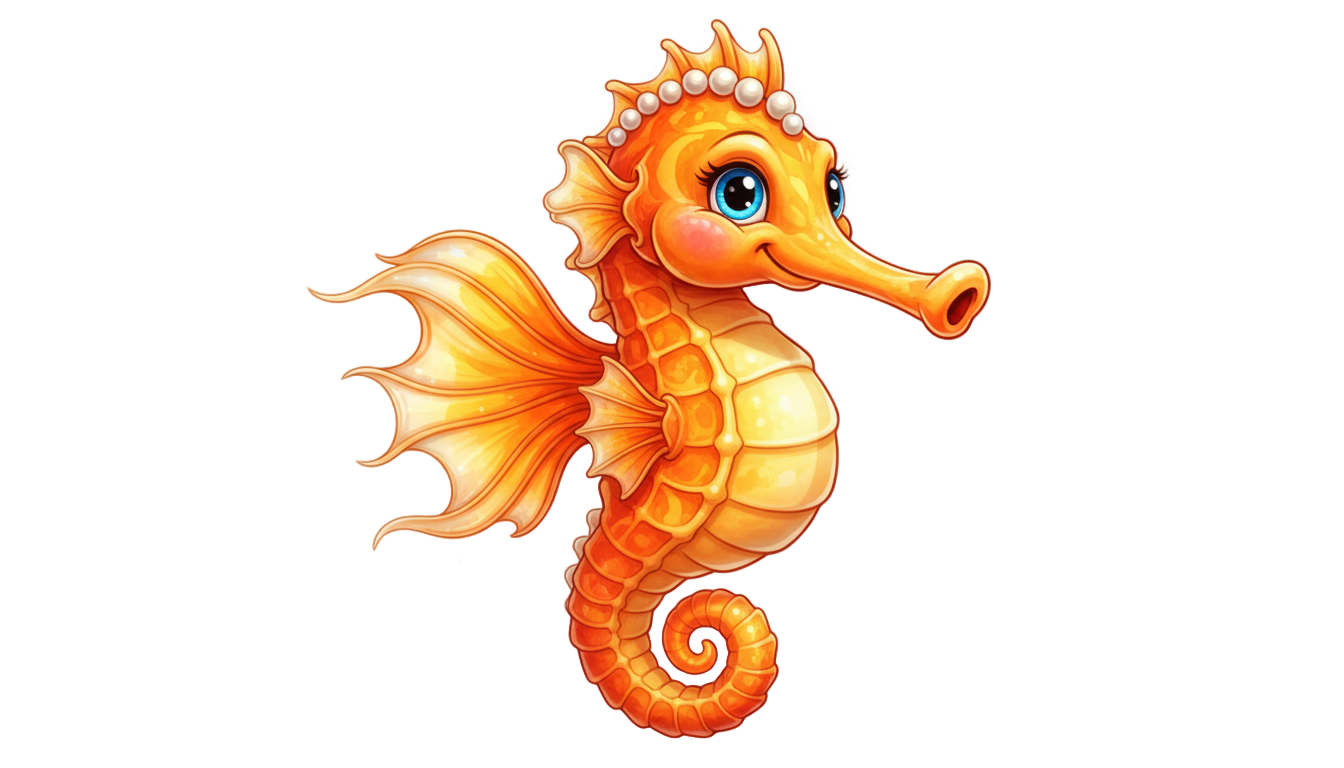 seahorse cartoon png PNG transparent background