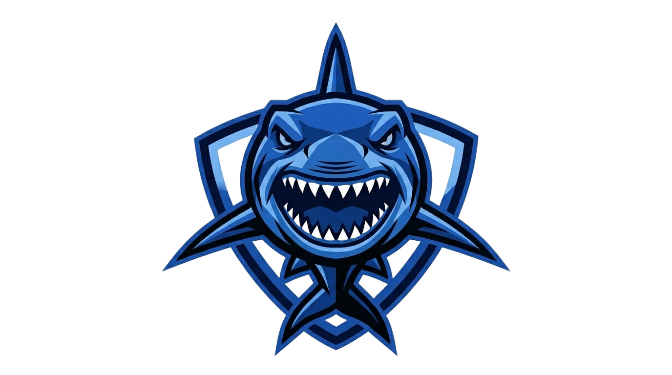 blue shark logo png PNG transparent background